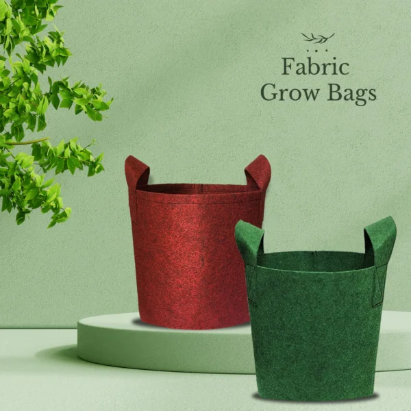 Geo Fabric Grow Bags 400 GSM - (Set of 3) - 10x10 inches